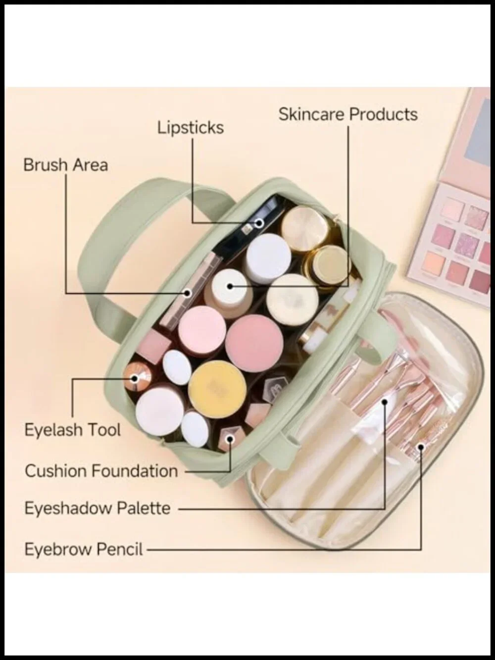 Waterproof PU Leather Large Capacity Travel Makeup Bag Toiletry Organizer with